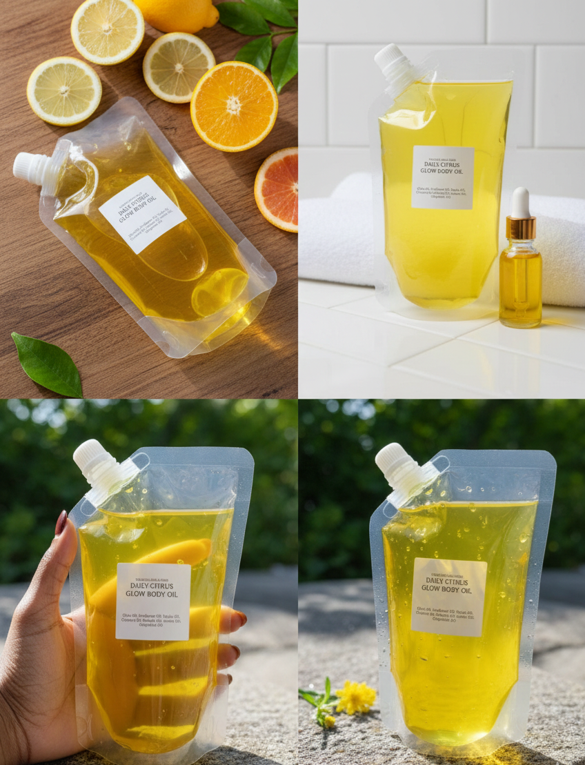 Organic citrus body oil for glowing skin and deep hydration